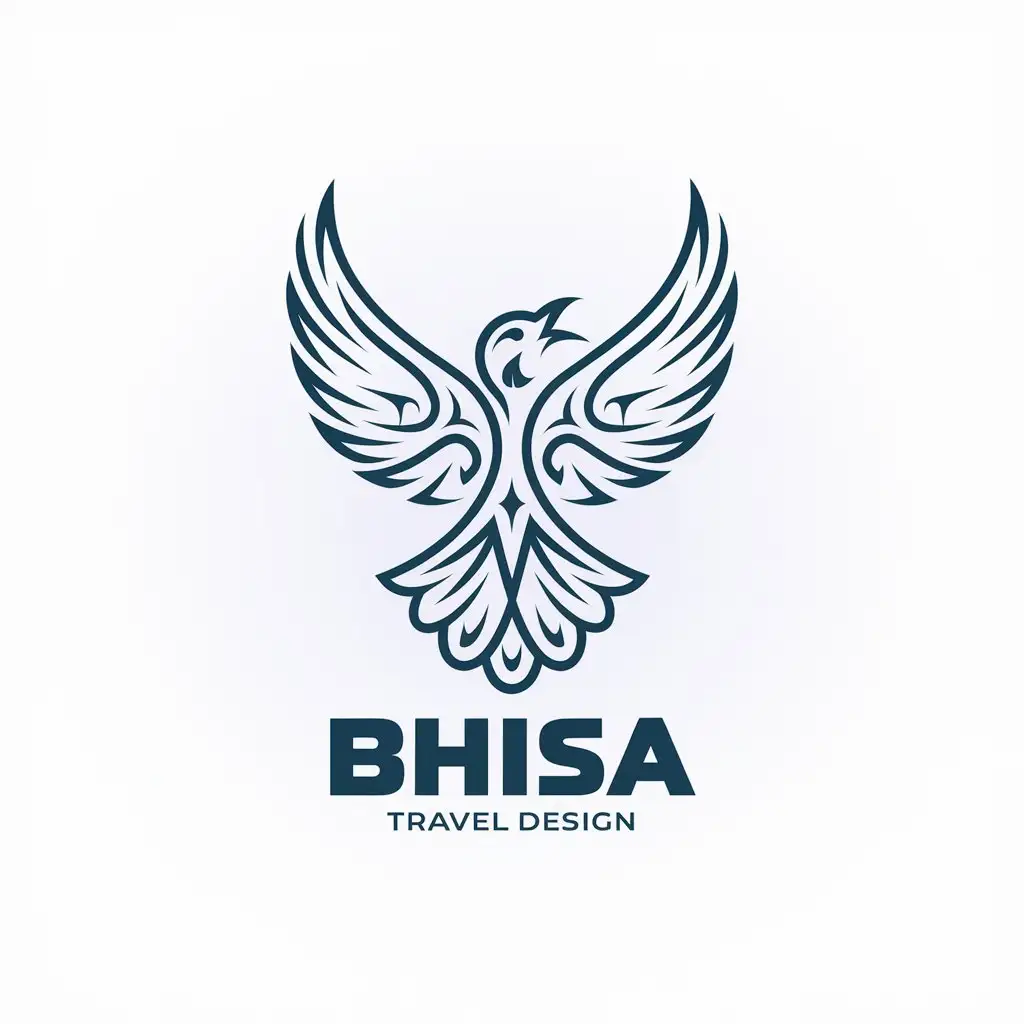 LOGO Design For BHISA Elegant Vector Design with Flying Bird Symbol for Travel Industry