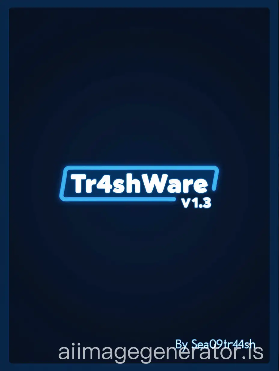 Minimalistic-Tr4shWare-v13-Logo-Design-with-Blue-and-White-Text