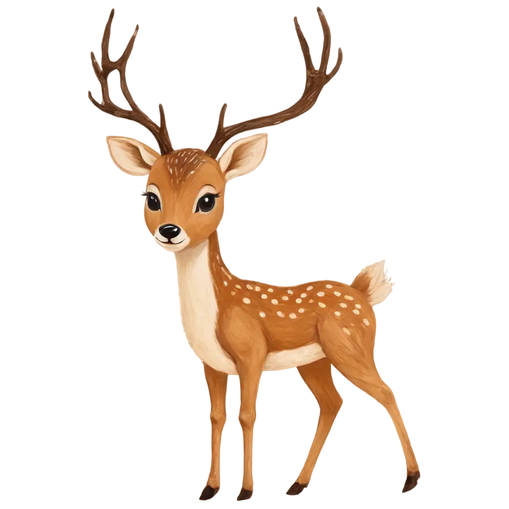 Childrens-Flat-Paint-Texture-Deer-PNG-Image-Vibrant-and-Playful-Design-for-Creative-Projects