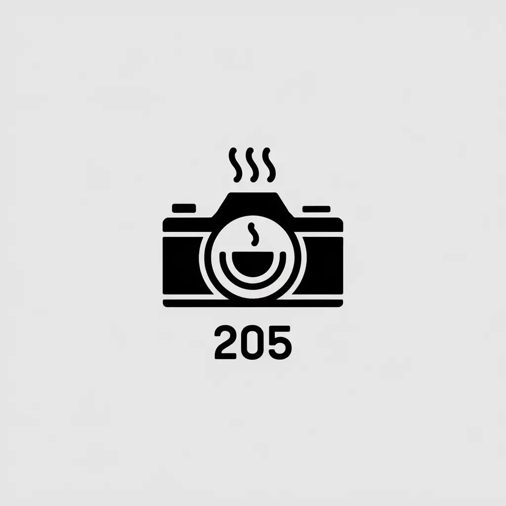 LOGO-Design-for-205-Minimalist-Camera-and-Coffee-Theme-with-Vector-Art