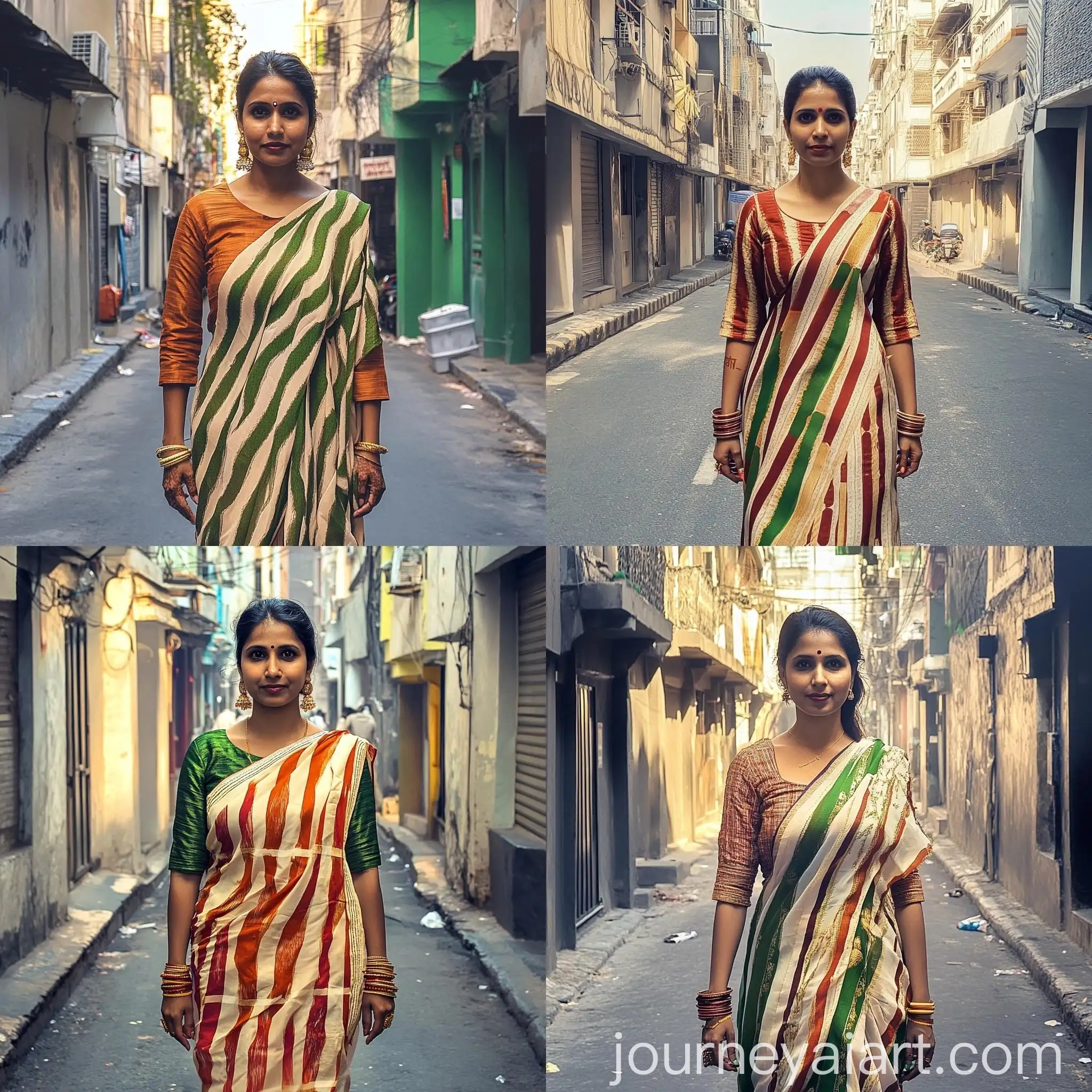 Indian-Woman-in-Traditional-Attire-Walking-Mumbai-Streets