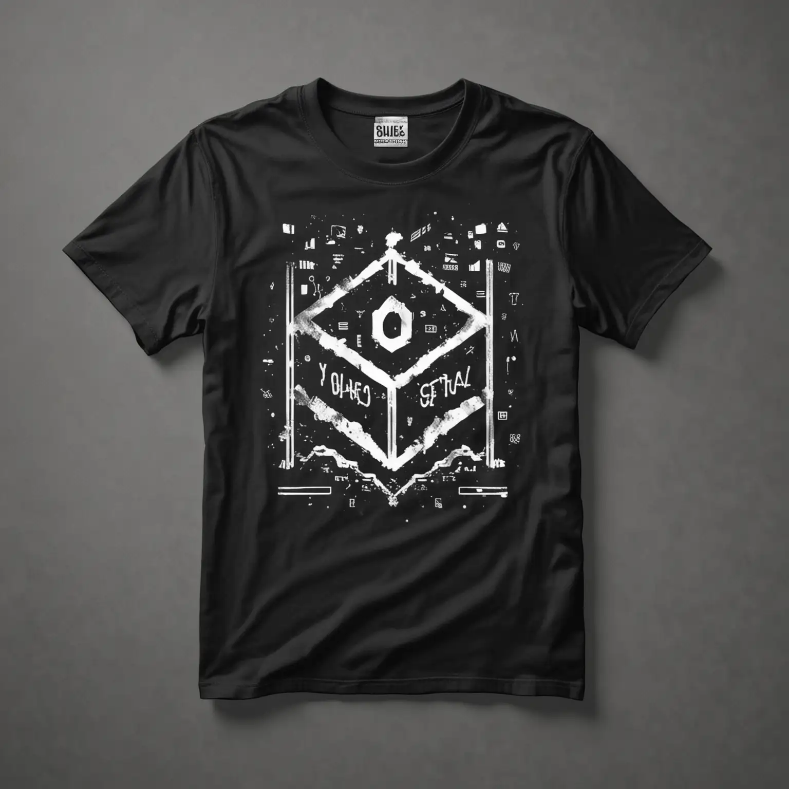 Youthful-Geometric-TShirt-Design-with-Abstract-Patterns-and-Trendy-Phrases