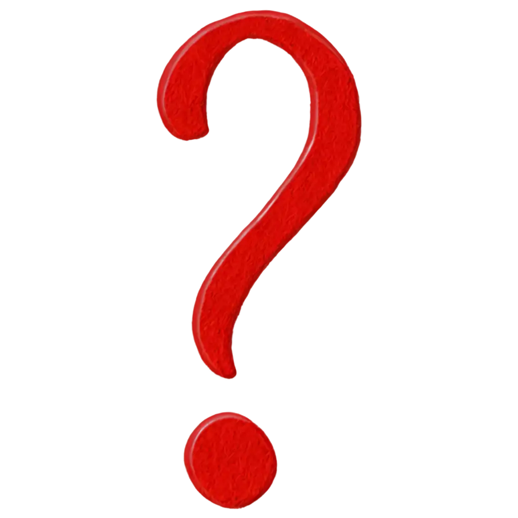 Red brushed question mark