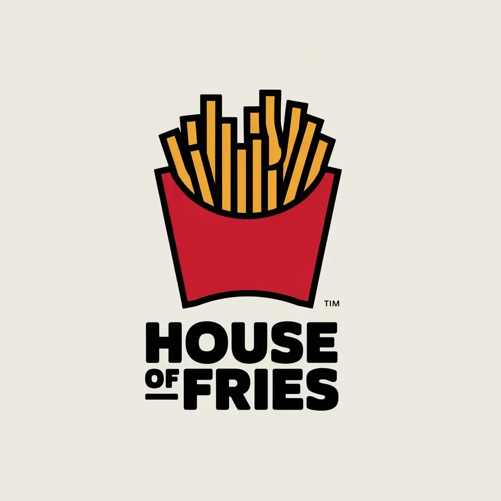 LOGO-Design-for-House-of-Fries-Red-Box-with-Crispy-Fries-Theme