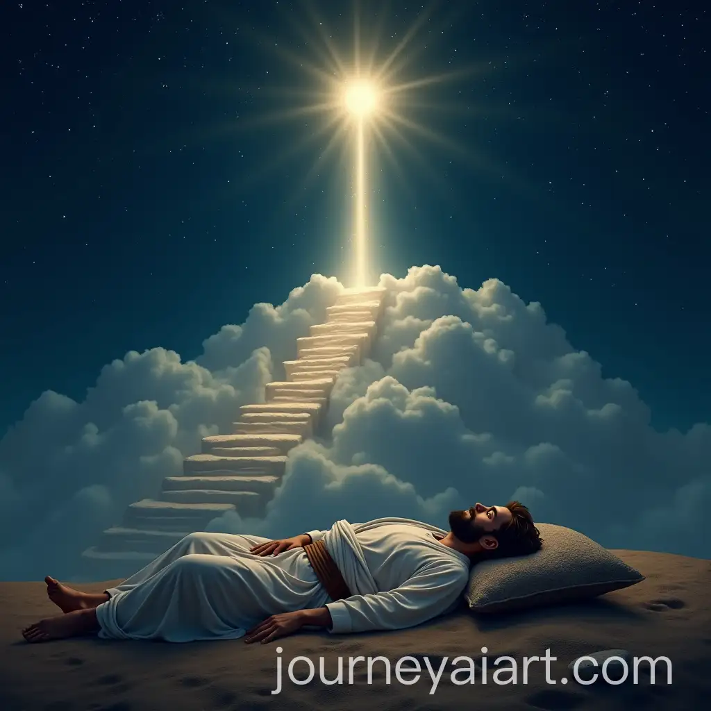 Jacob-Resting-Under-a-Starry-Sky-with-Divine-Staircase-to-Heaven