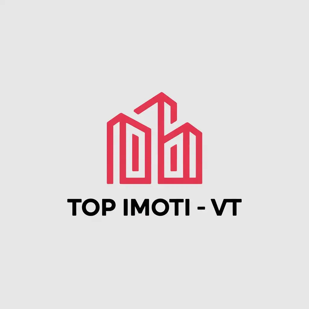 LOGO Design for TOP IMOTI VT Red Building on White Background for Real Estate Industry