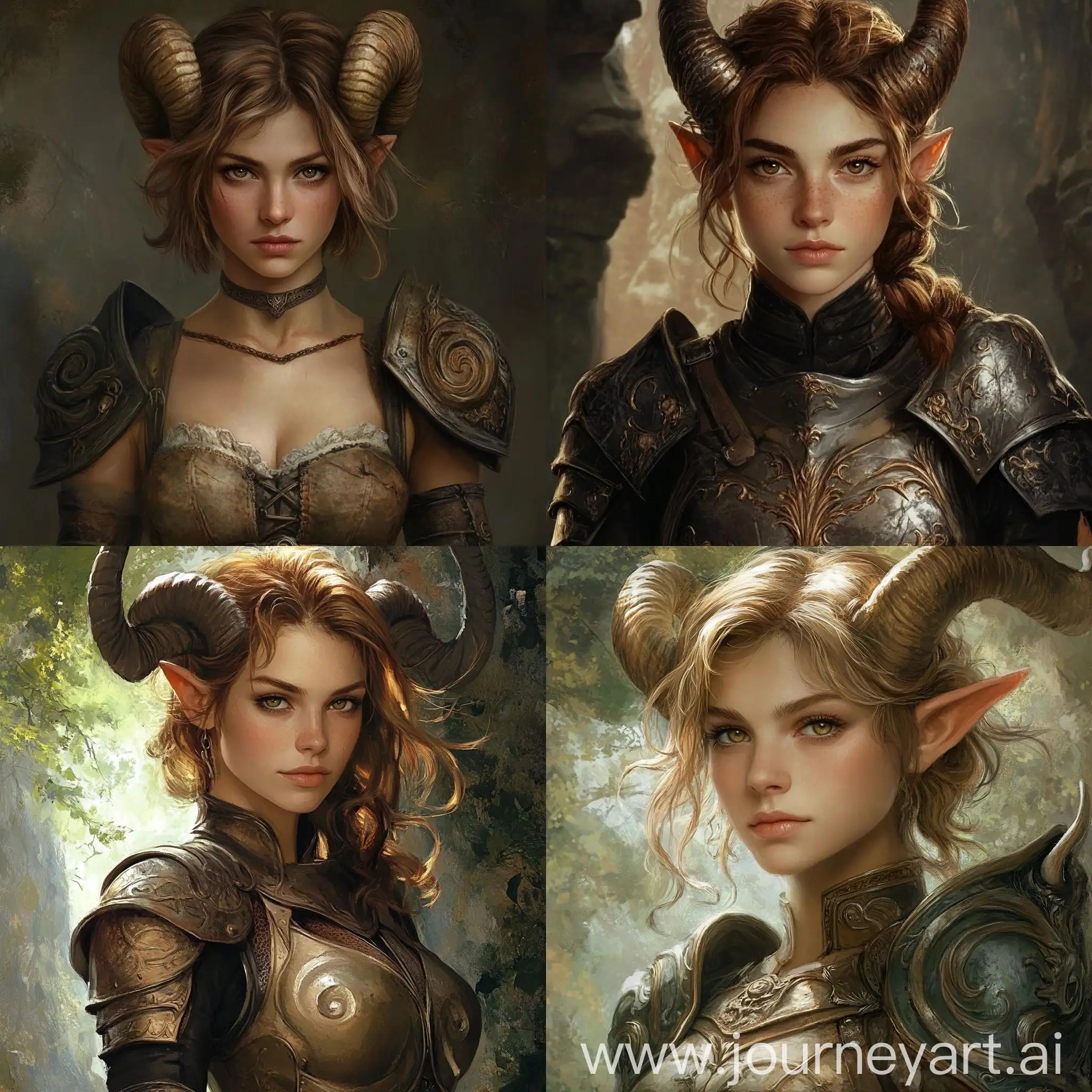 Fantasy-Satyr-Woman-in-Armor-with-Short-Brown-Hair-and-Hazel-Eyes