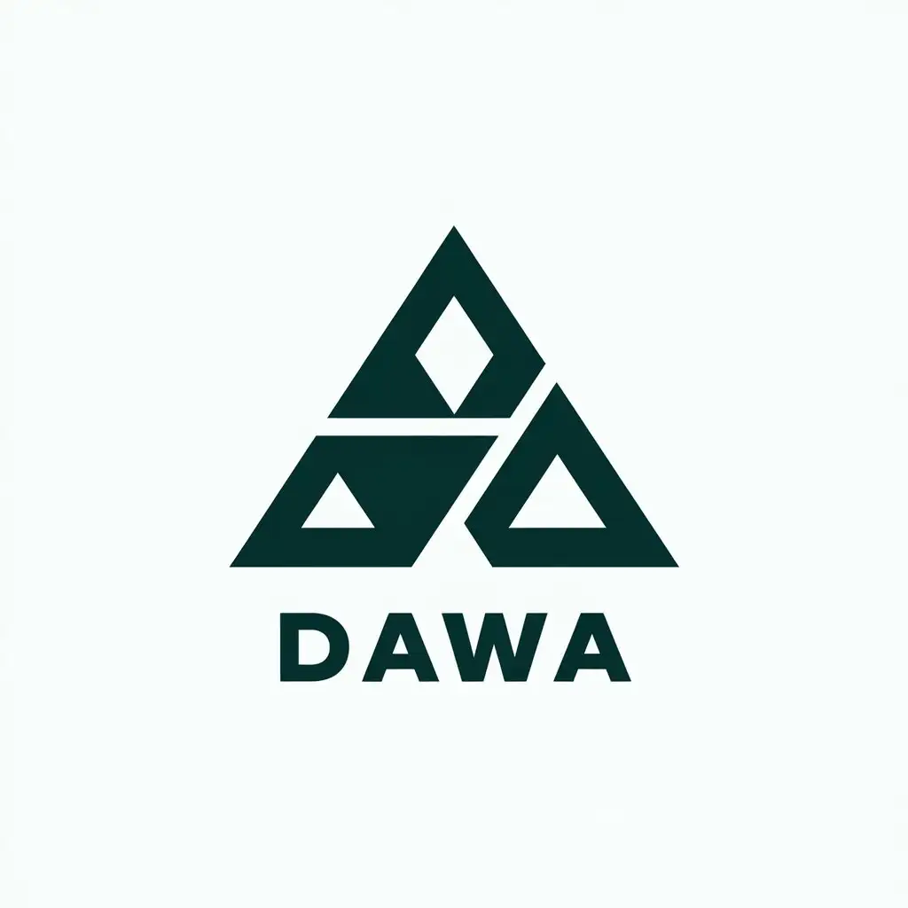 LOGO Design for Dawa Modern Triangle Symbol for Internet Industry with Clear Background