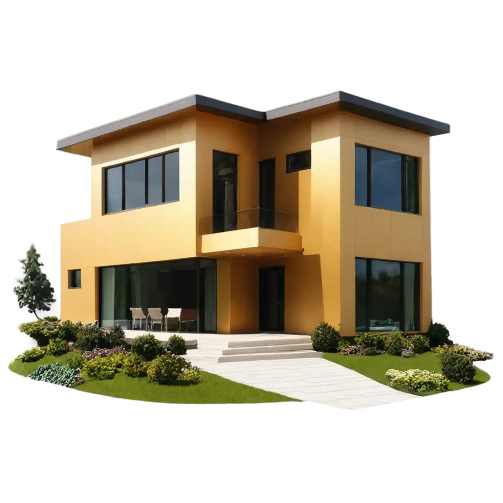 Modern-Gold-House-PNG-Image-Elegant-Design-Concept-in-HighQuality-Format