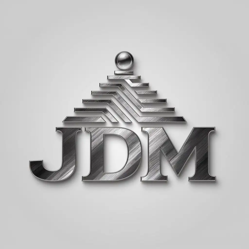 LOGO Design for JDM Luxurious Hematite Pyramid with Shiny Summit on White Background