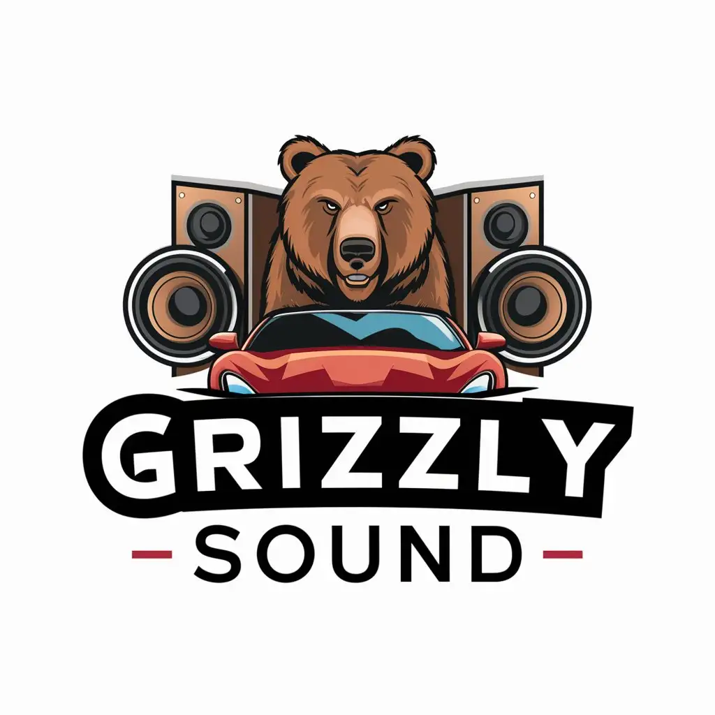 LOGO Design for Grizzly Sound Car Sound with Big Speakers and Bass