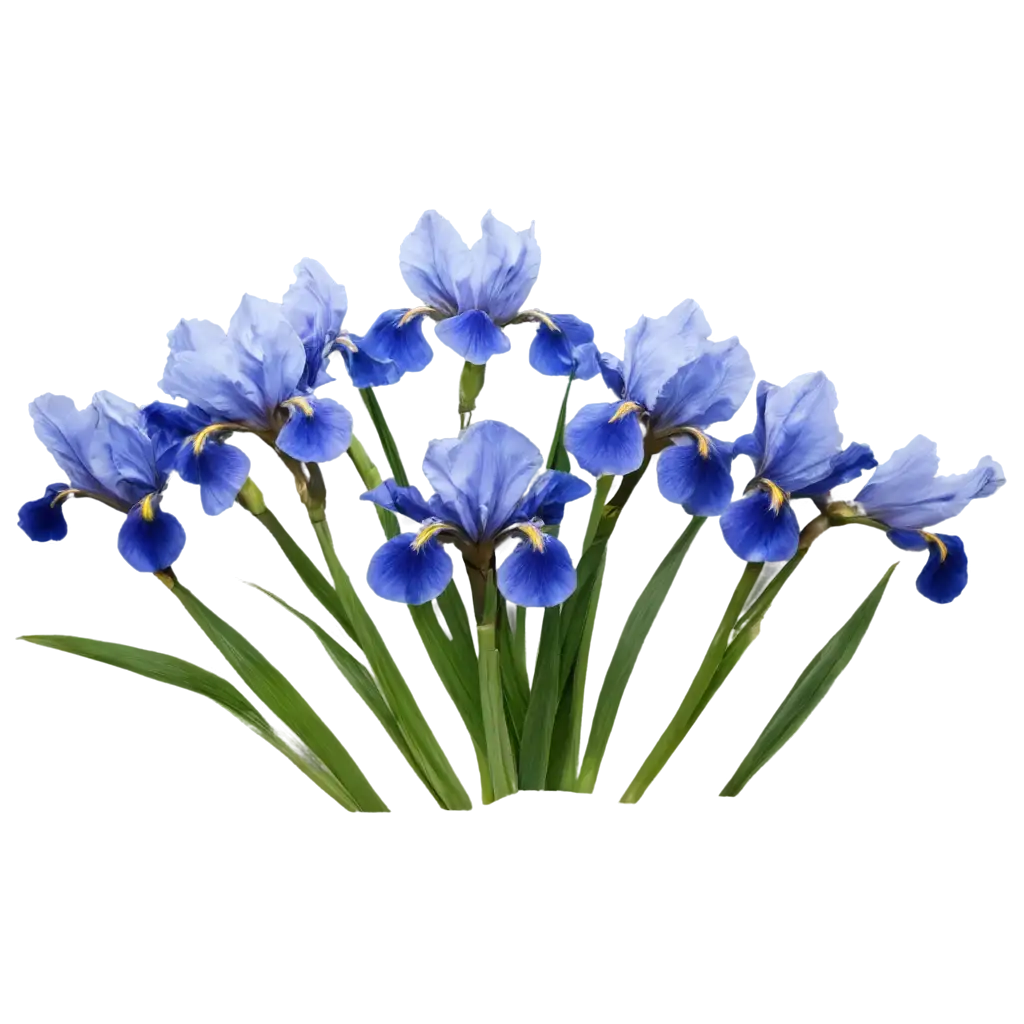 Exquisite-Bouquet-of-Blue-Irises-Captivating-PNG-Image-for-HighQuality-Visual-Content