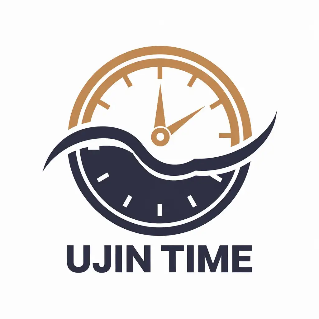 a vector logo design,with the text "ujin time", main symbol:time,Moderate,be used in Maya calendar industry,clear background