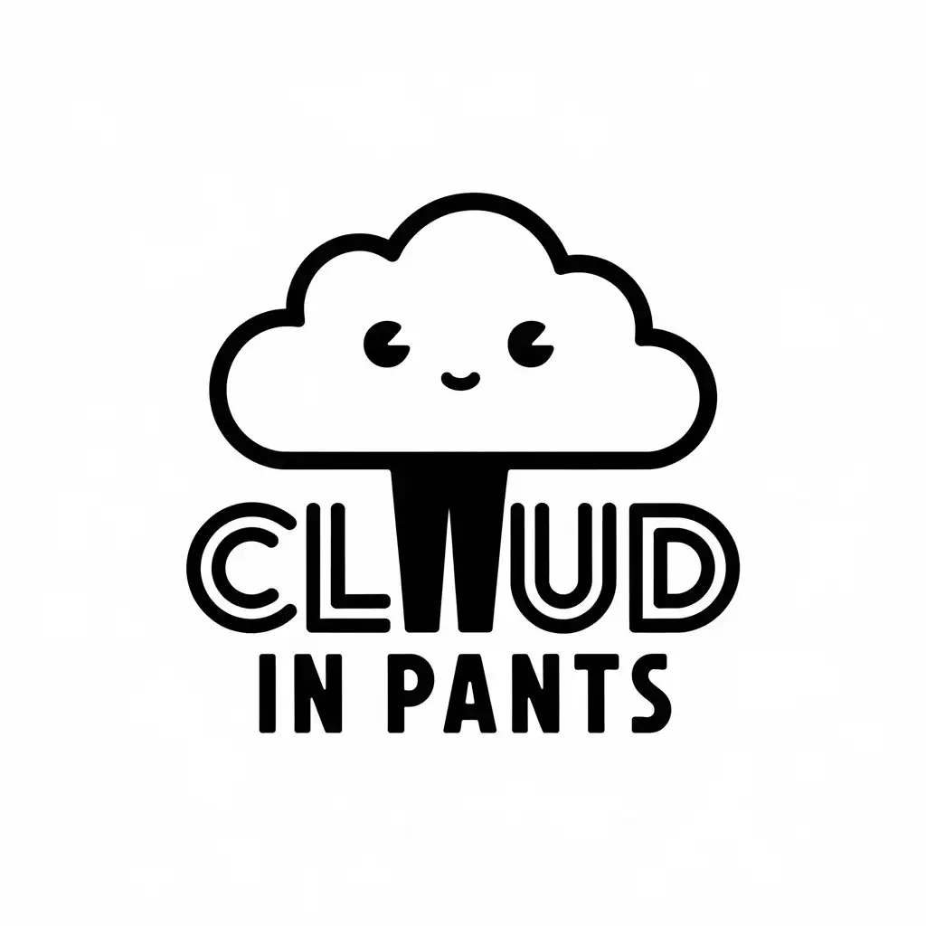 a vector logo design,with the text "Cloud in pants", main symbol:Cloud,complex,be used in Restaurant industry,clear background