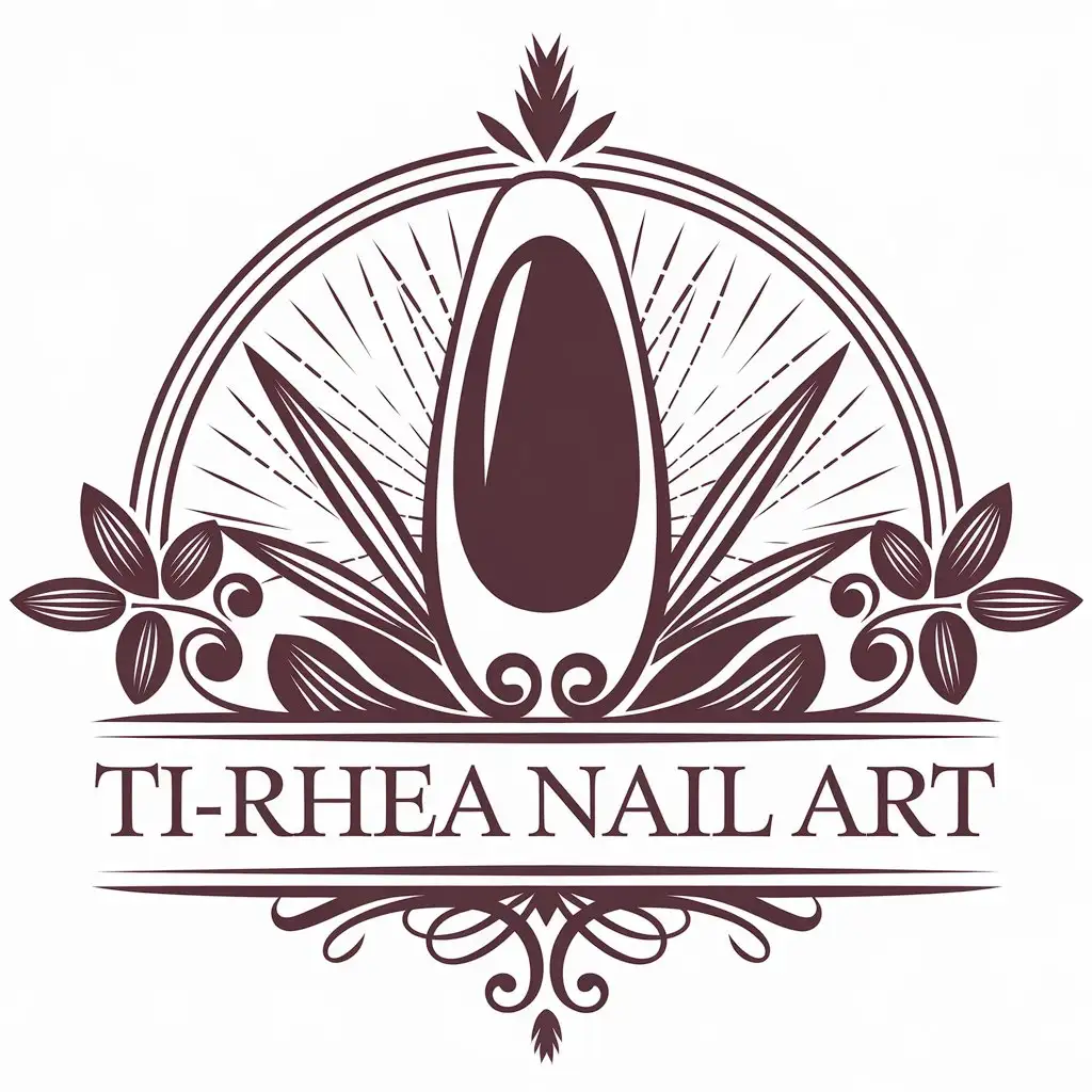 LOGO-Design-For-TiRhea-Nail-Art-Elegant-Nail-Symbol-on-Clear-Background