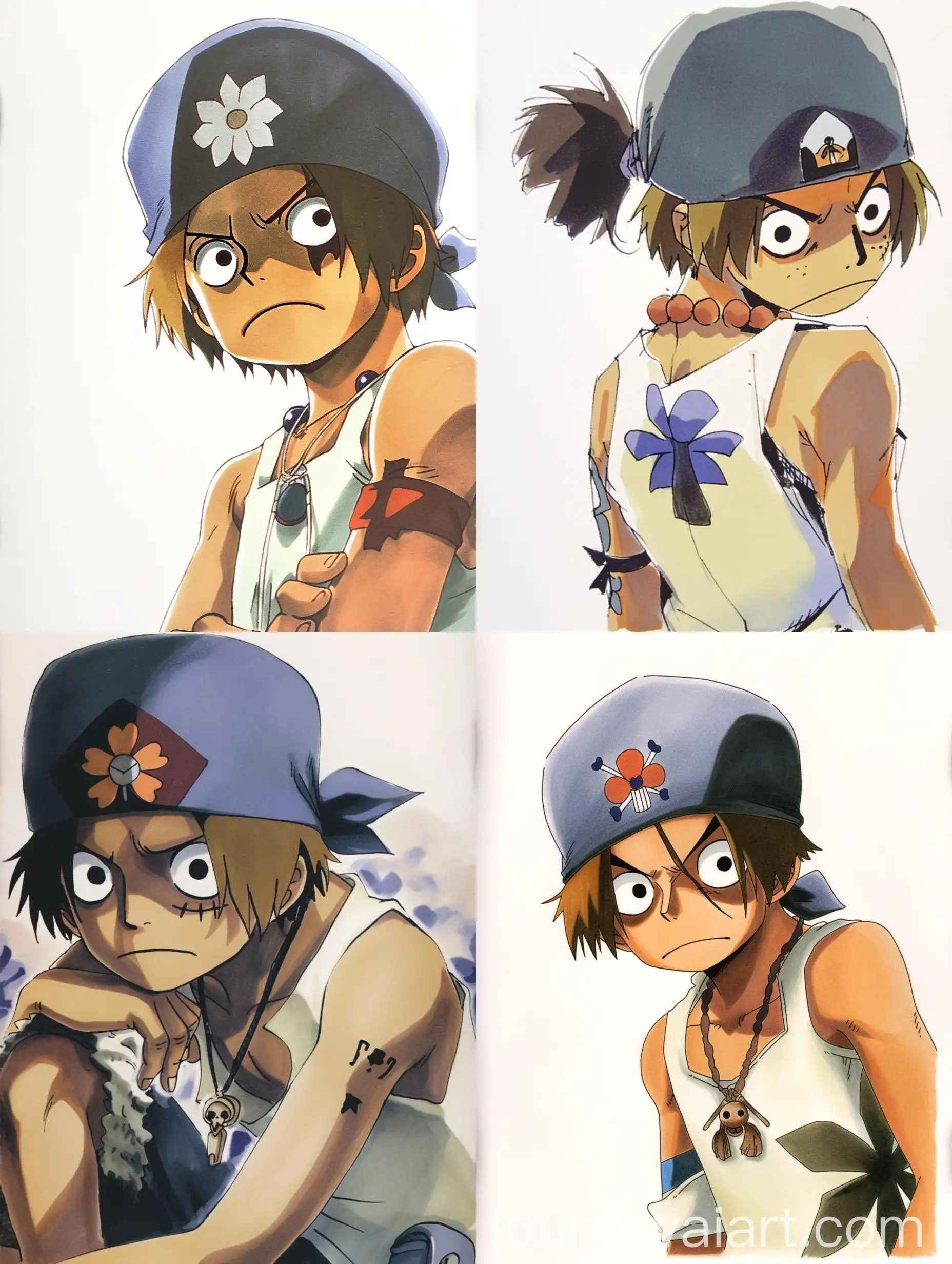 Man-with-Braided-Hair-in-Flower-Shirt-Manga-Portrait