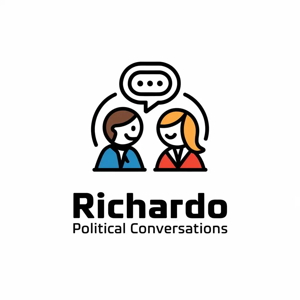 LOGO Design for Richardo Political Conversations Two People Discussing Politics in a Vector Style for the Events Industry