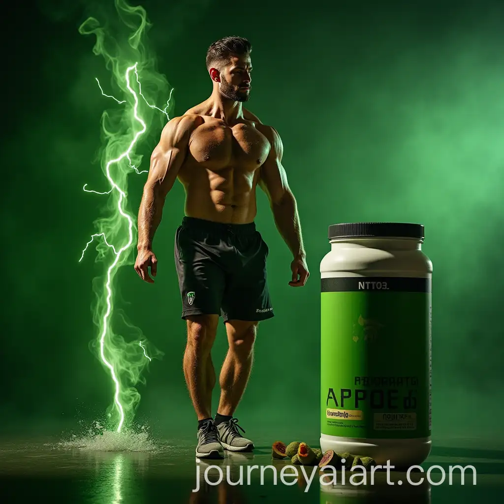 AthAI-Image-Prompt-Expansionlete-Lifting-Dumbbell-with-Nutrition-Food-and-Flash-of-Green-Light