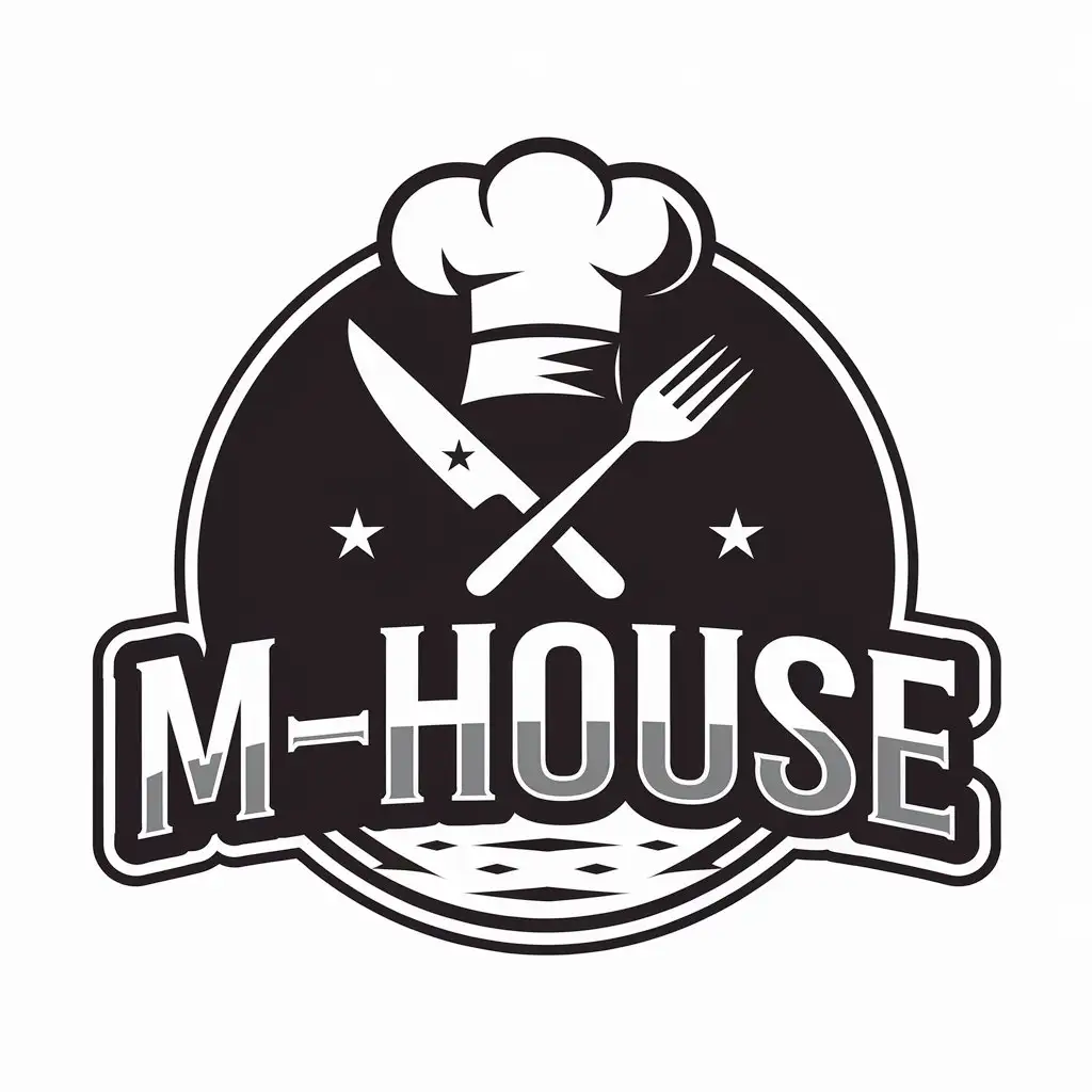 LOGO Design for MHOUSE Cuisine Themed with Moderate Style and Clear Background