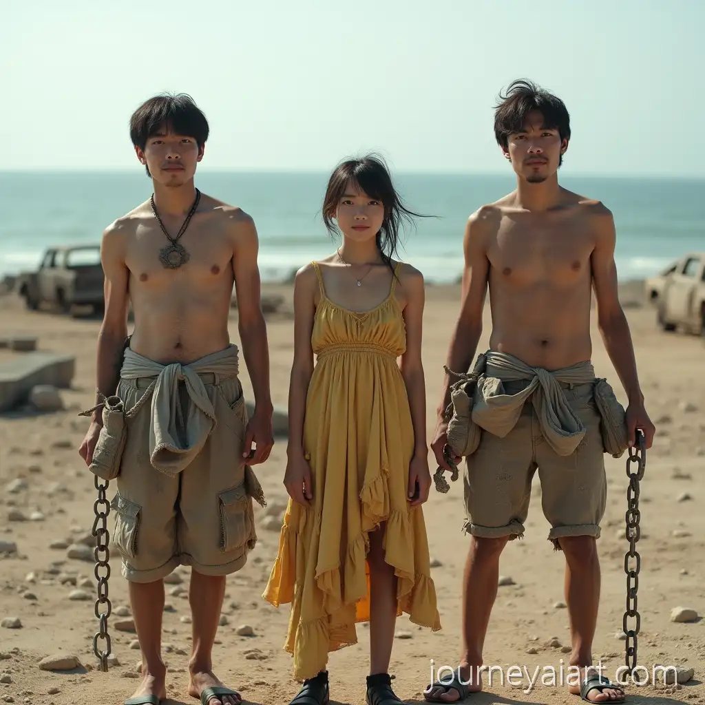 Three-Unconfident-Men-and-Three-Innocent-Girls-in-a-Desolate-Wasteland-LandscapeDesolate-Wasteland-Encounter