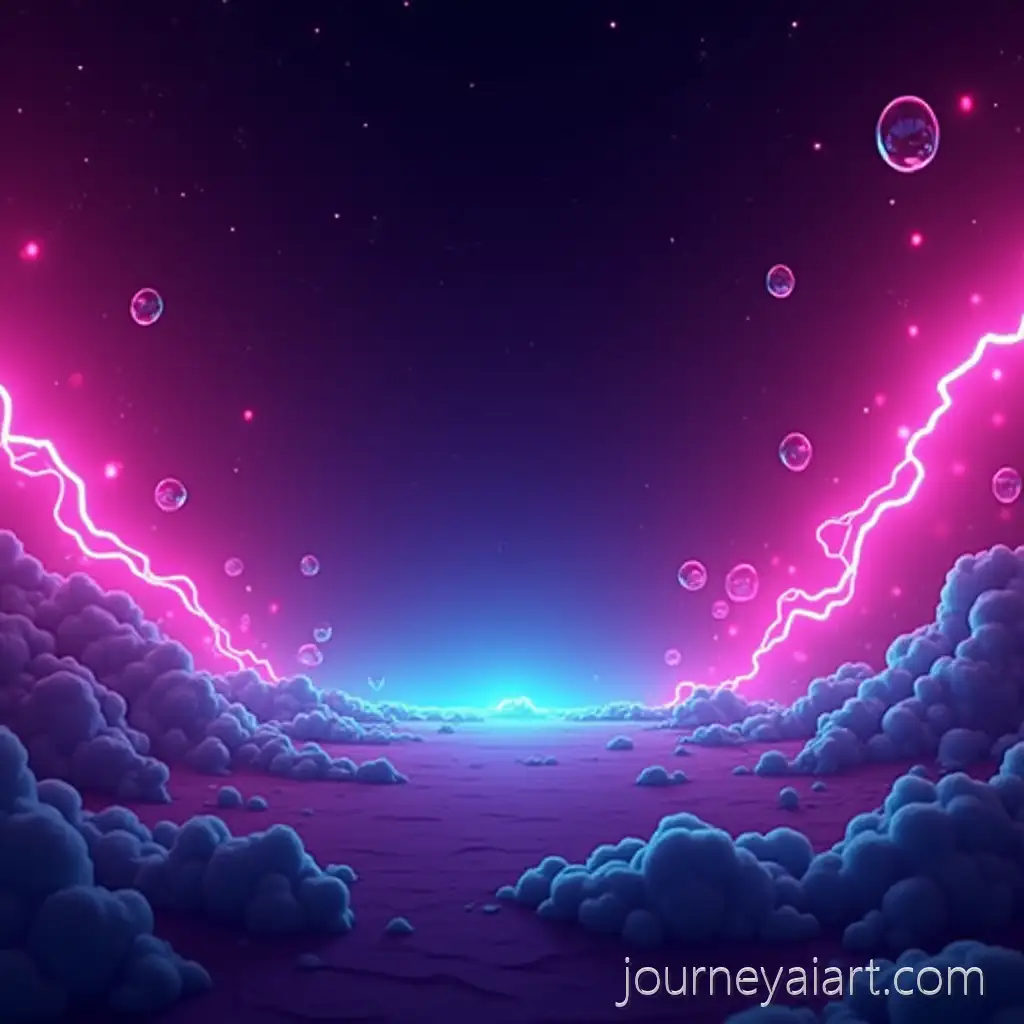 Vibrant-Neon-Gradient-Background-with-Floating-Soap-Bubbles-and-Lightning-Bolt
