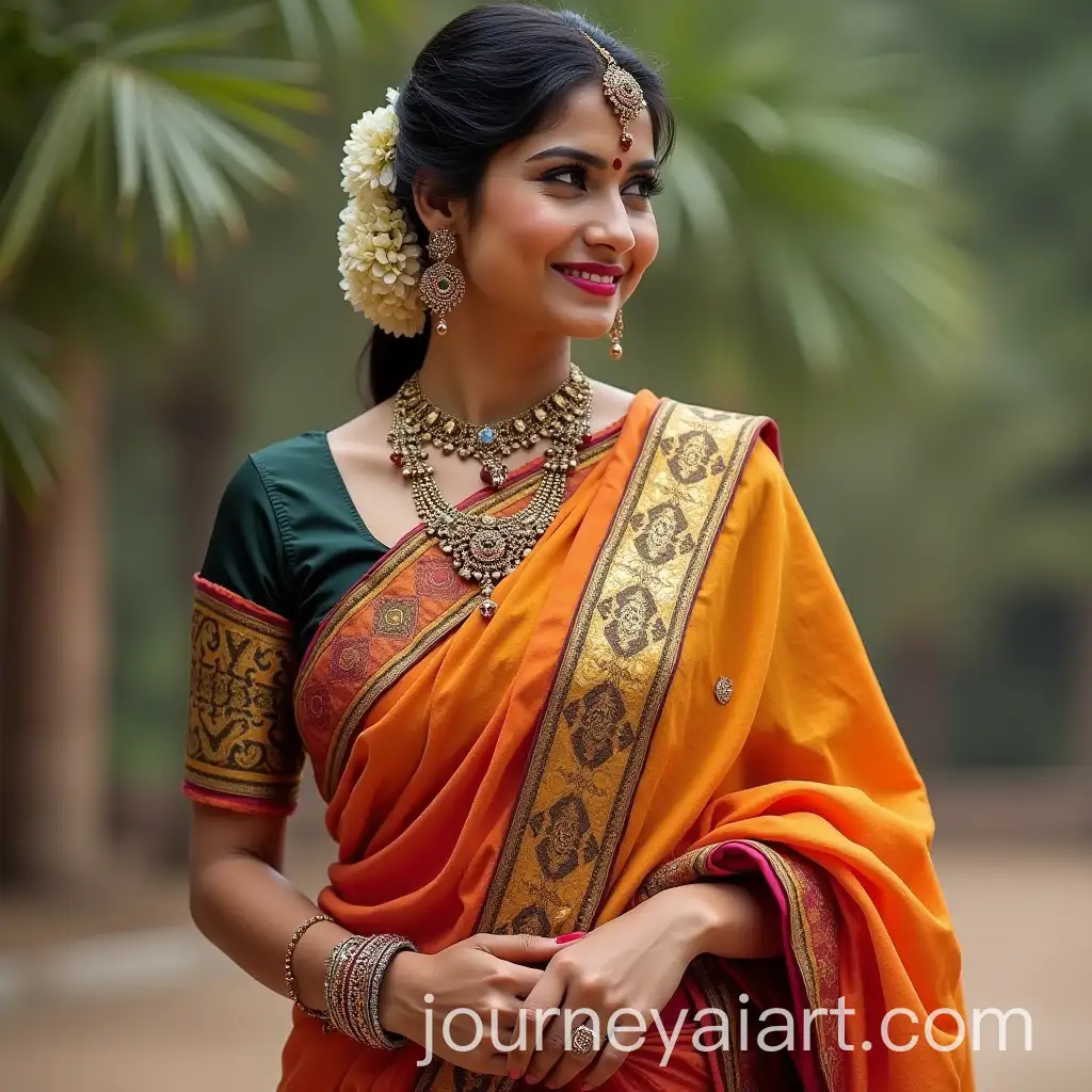 Traditional-Indian-Woman-Wearing-Colorful-Saree