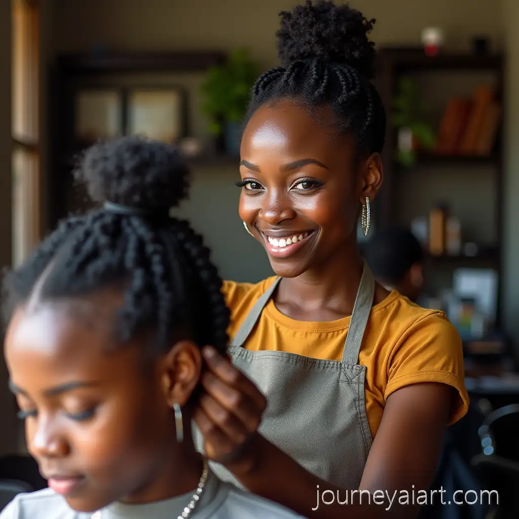 African-Hair-Salon-SceneAI-Image-Prompt-Expansion-with-Stylist-Braiding-Customers-Hair