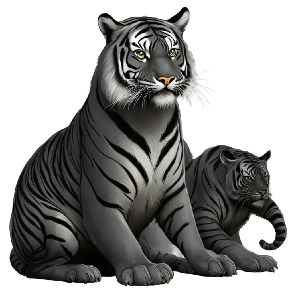 High-Resolution-PNG-Drawing-of-a-Black-Tiger-Stunning-Image-Quality-for-Diverse-Uses