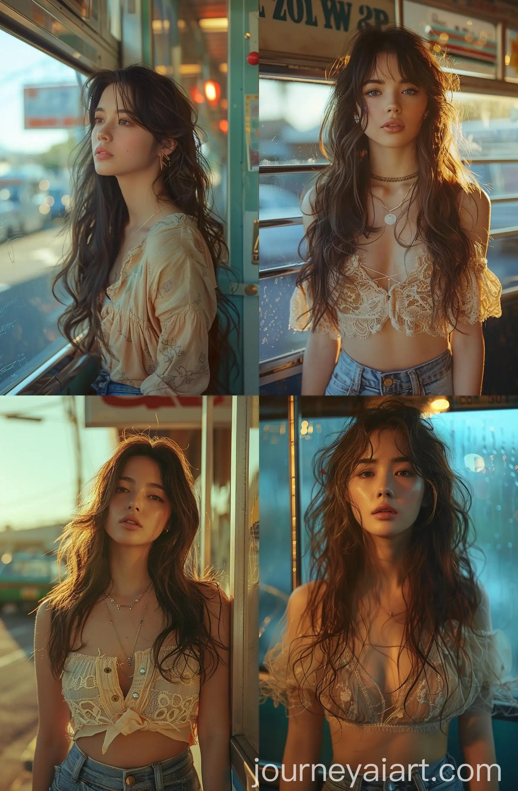 JapanesePolish-Woman-in-Urban-Bus-Stop-Scene