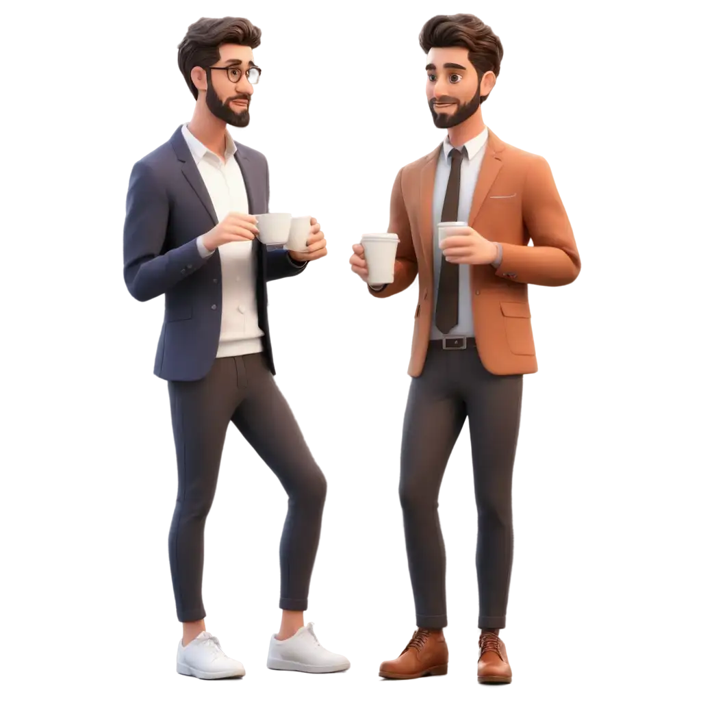 Animated-Men-Drinking-Coffee-in-Standing-Position-PNG-HighQuality-Image-for-Multiple-Uses