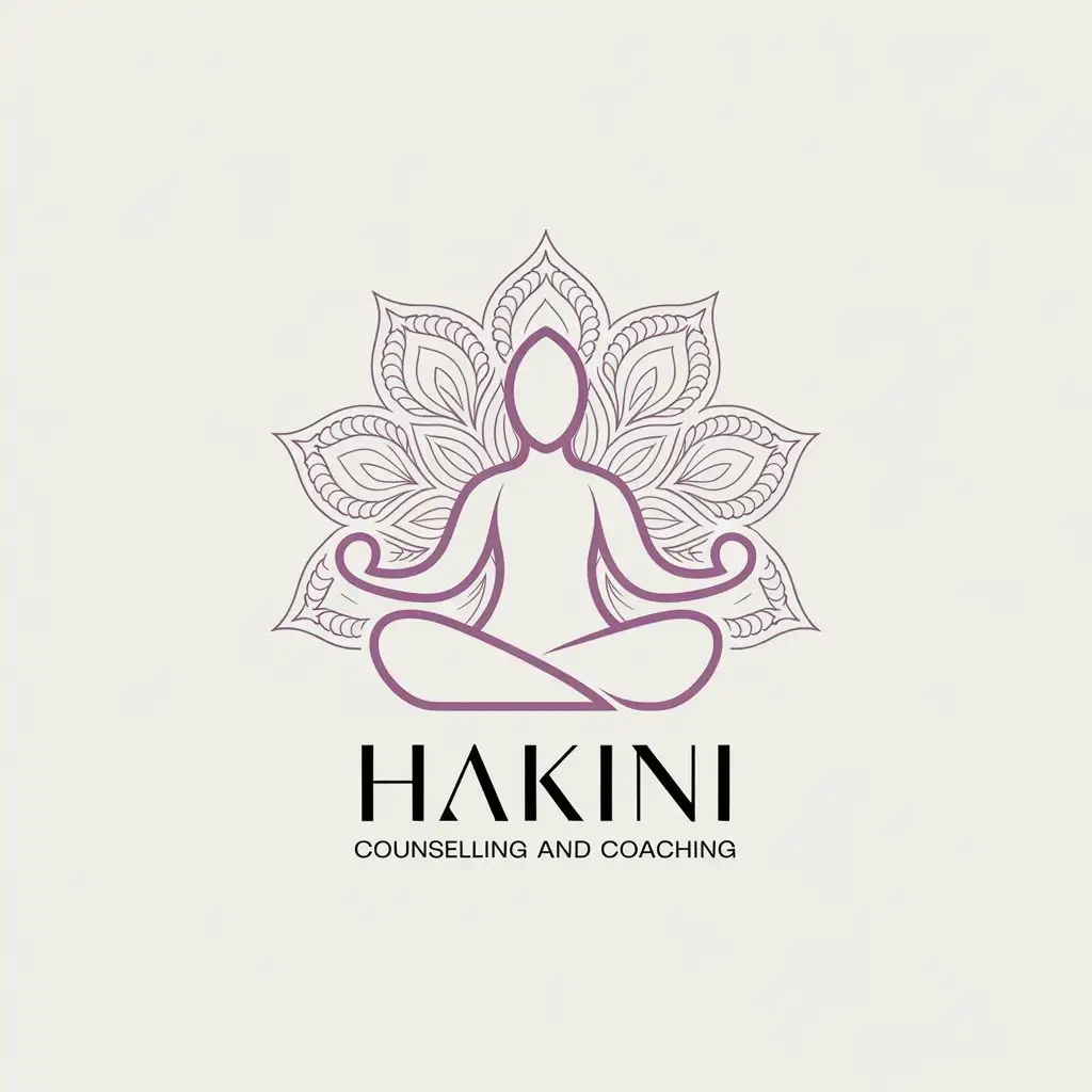 LOGO Design for Hakini Coaching and Counselling Yoga Mudra Symbol with Clear and Modern Style