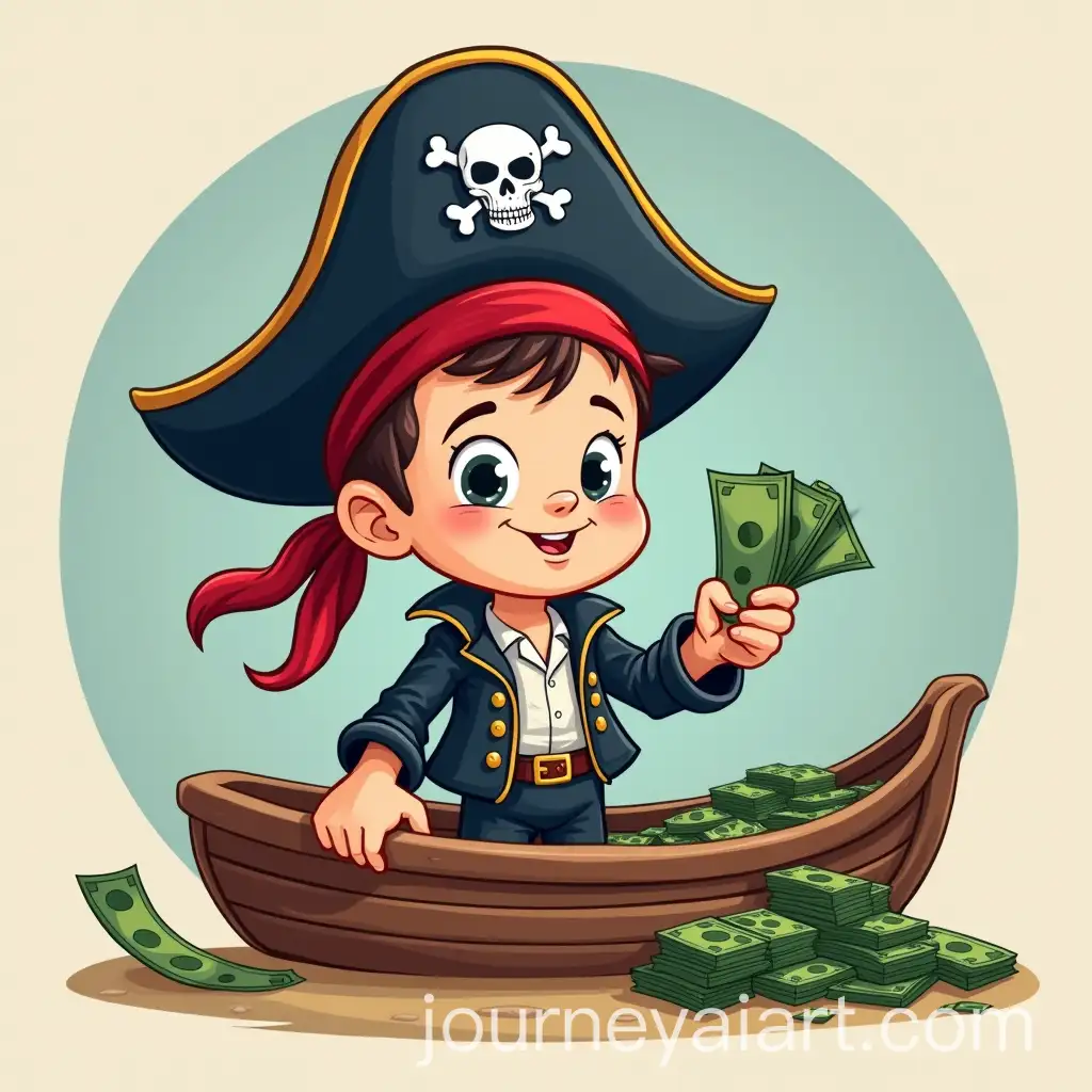 Cartoon-Pirates-Forbidden-from-Gambling-Money-in-Playful-Scene