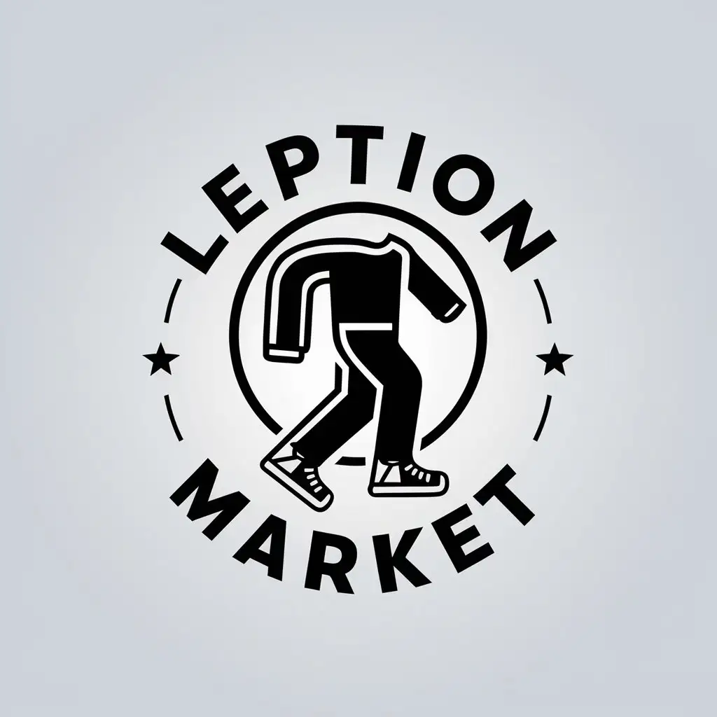 LOGO Design for Leption Market Modern Man with Clothes and Sneakers Icon