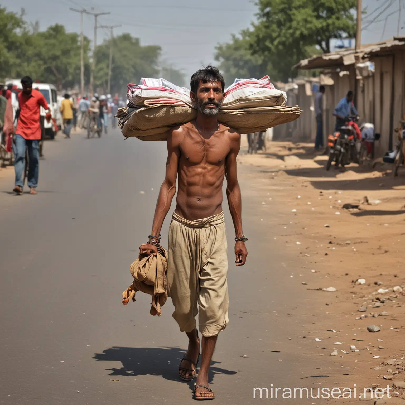 Laborer Traveling to Ahmedabad India for Work