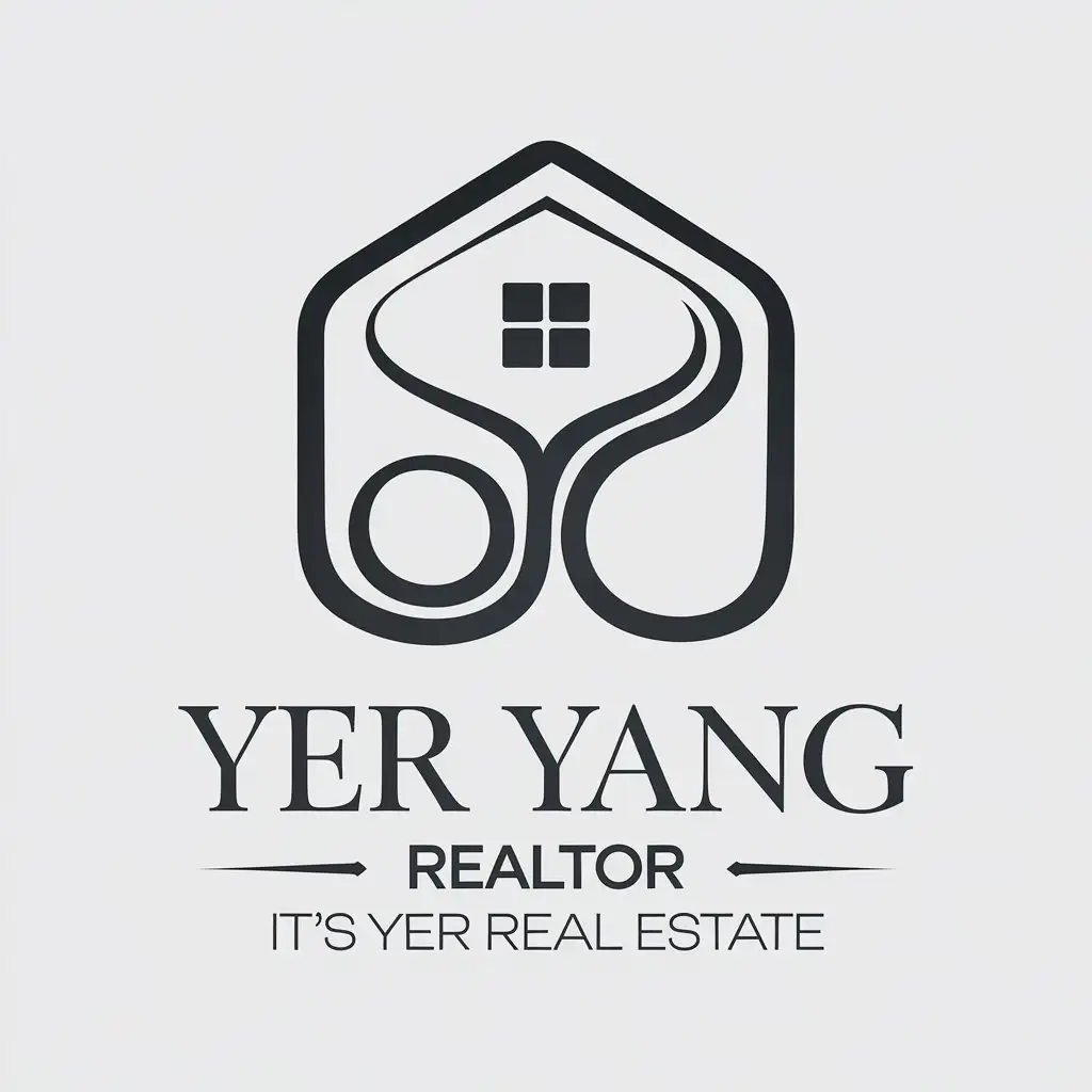 LOGO Design for Yer Yang Elegant House Shape with Sophisticated Lettering and Professional Text for Real Estate