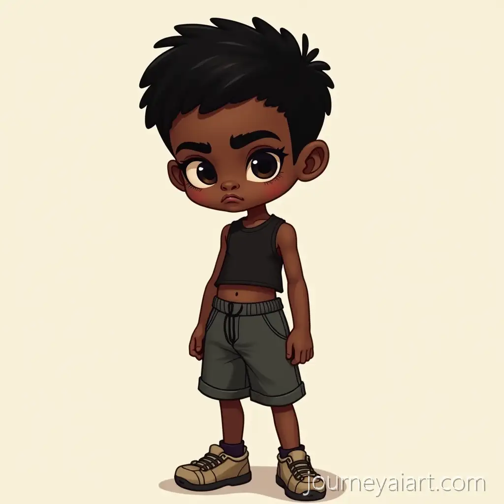 Young-Boy-with-Serious-Expression-in-CropAI-Art-Prompt-Expansion-Top-and-Shorts