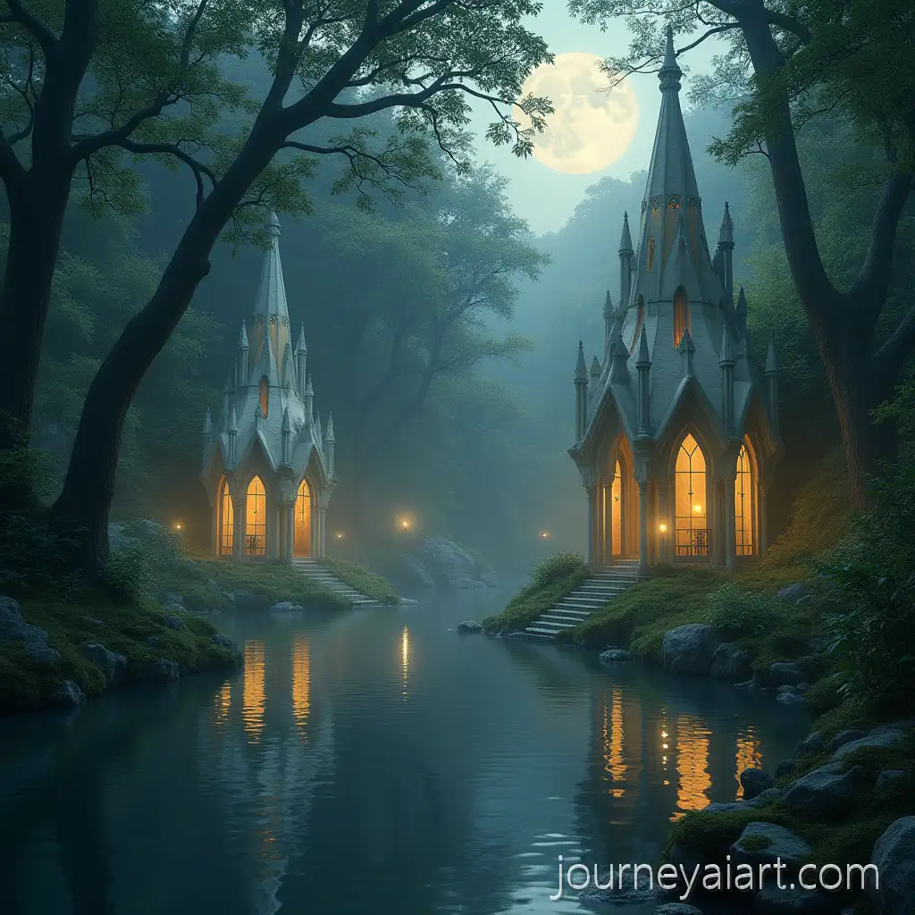 Mystical-Elven-Sanctuary-at-Twilight-SurMystical-Elven-Sanctuaryrounded-by-Water-and-Ancient-Trees