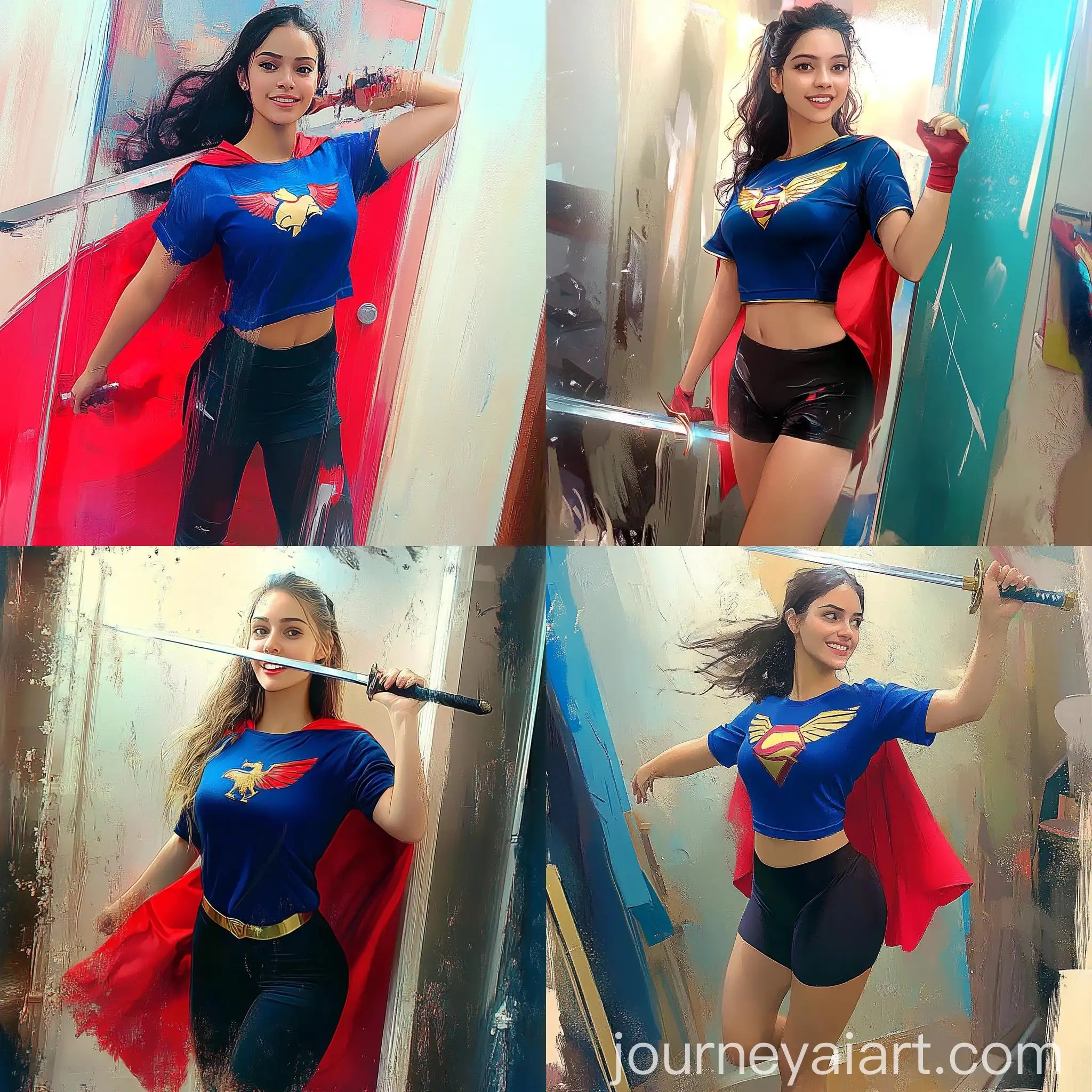 Brave-Superwoman-with-Sword-Smiling-in-Battle