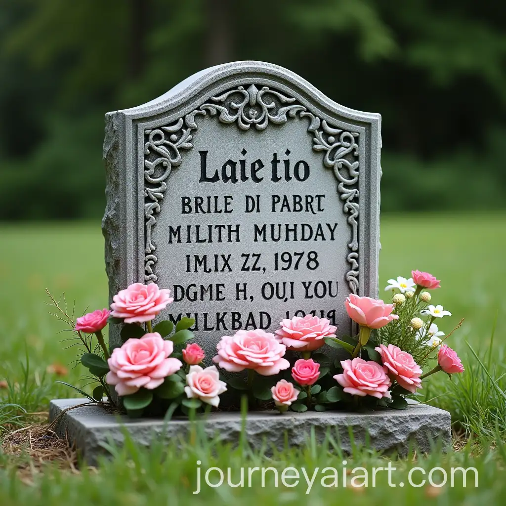Grave-Stone-with-Beautiful-Flower-Arrangement