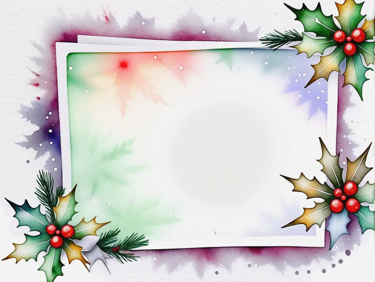 Watercolor Christmas Scrapbook Page with Light Background