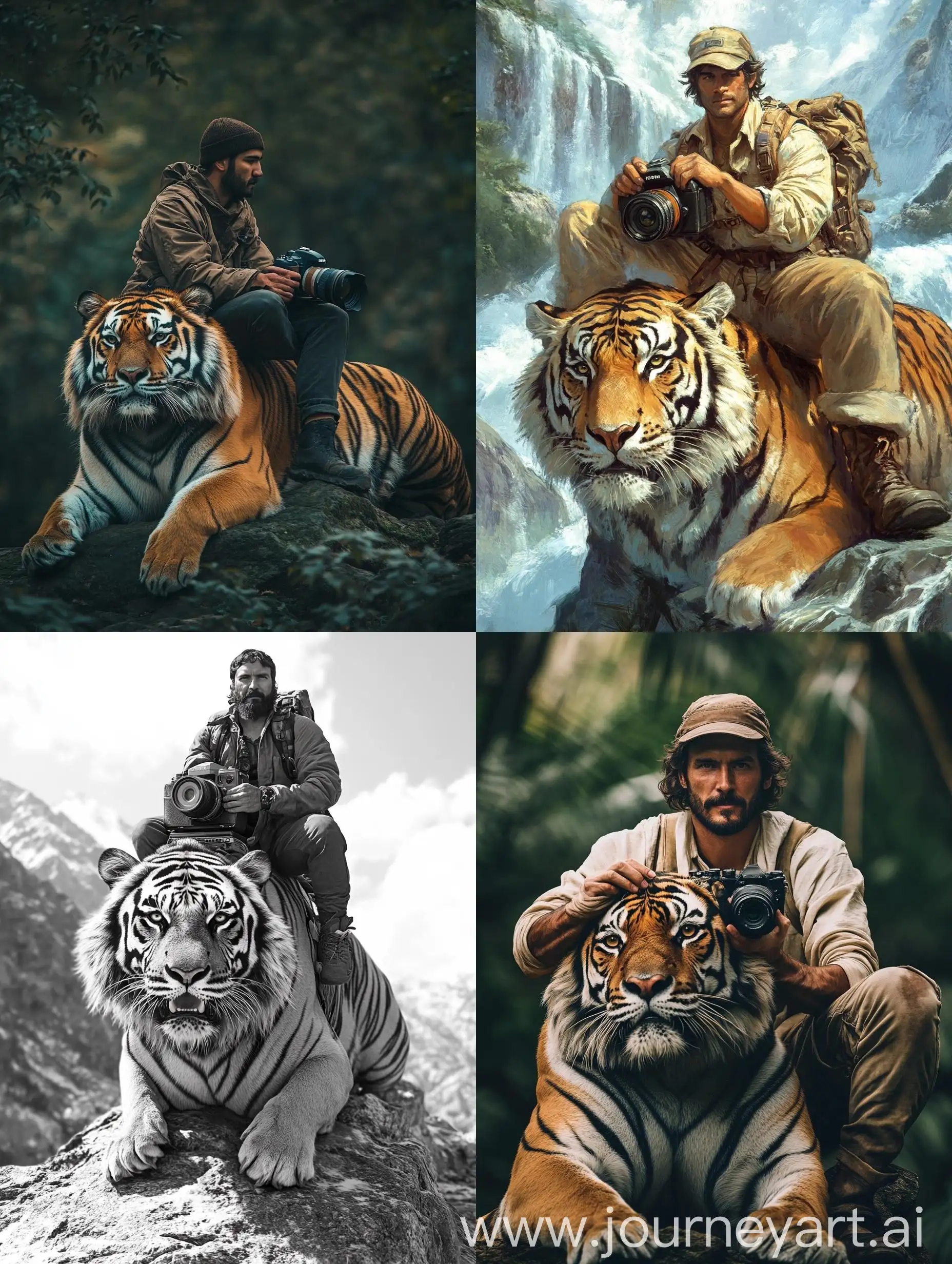 Man-Riding-Tiger-with-Camera