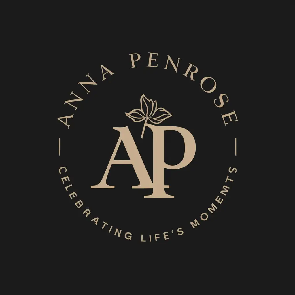 LOGO Design For Anna Penrose Celebrating Lifes Moments Traditional Style with AP Favicon Icon and Soft Pastels