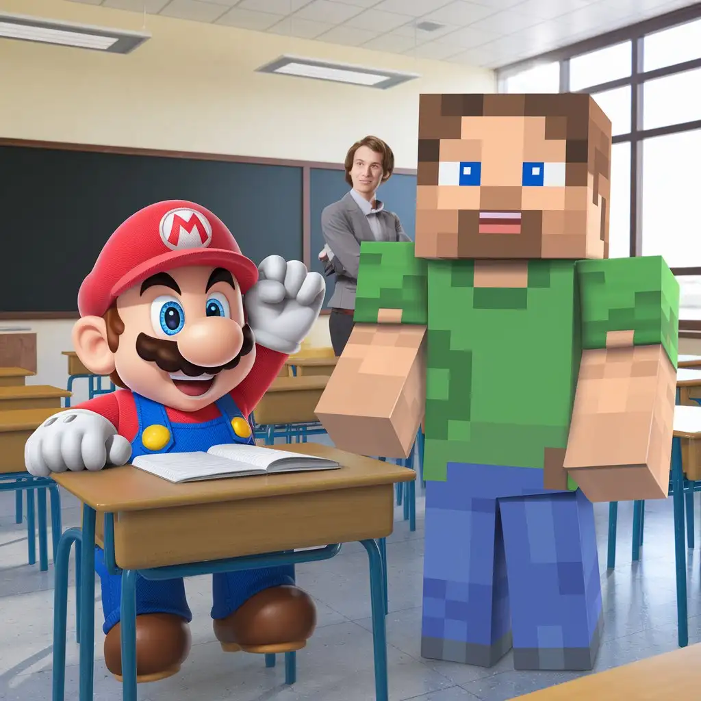 Mario-and-Minecraft-Characters-in-a-Math-and-Natural-Sciences-Classroom