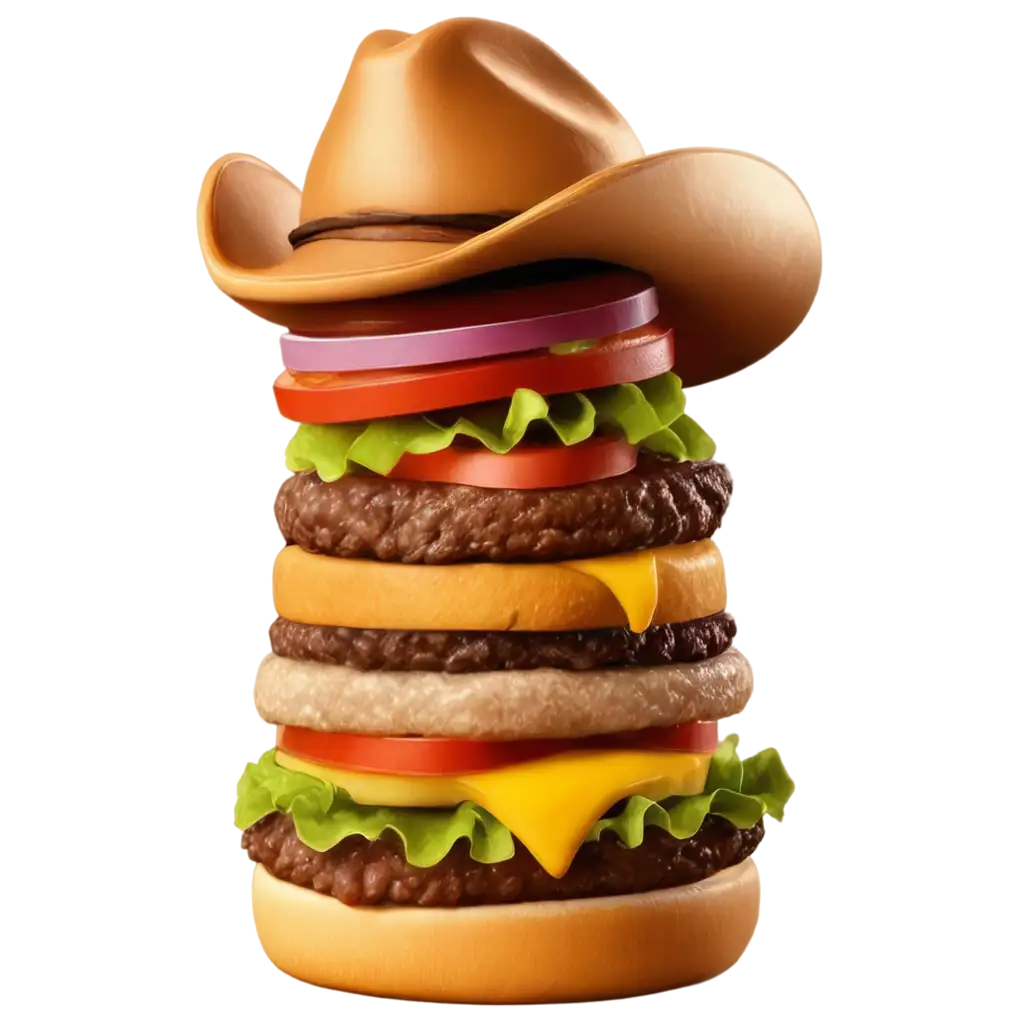 Funny-Burger-with-Cowboy-Cap-PNG-Whimsical-Image-Creation-for-Online-Engagement