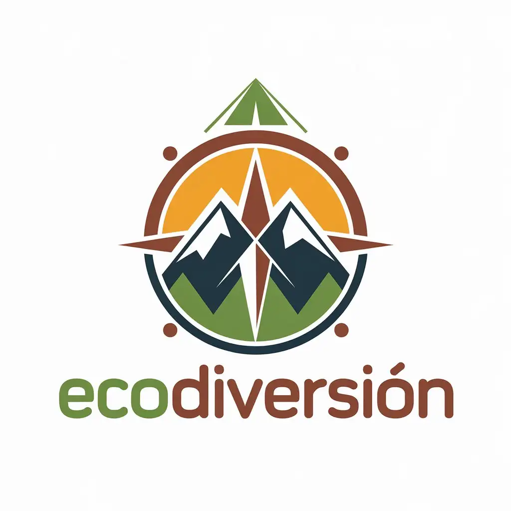 LOGO Design for Ecodiversin NatureInspired with Adventure Symbols and Vibrant Colors