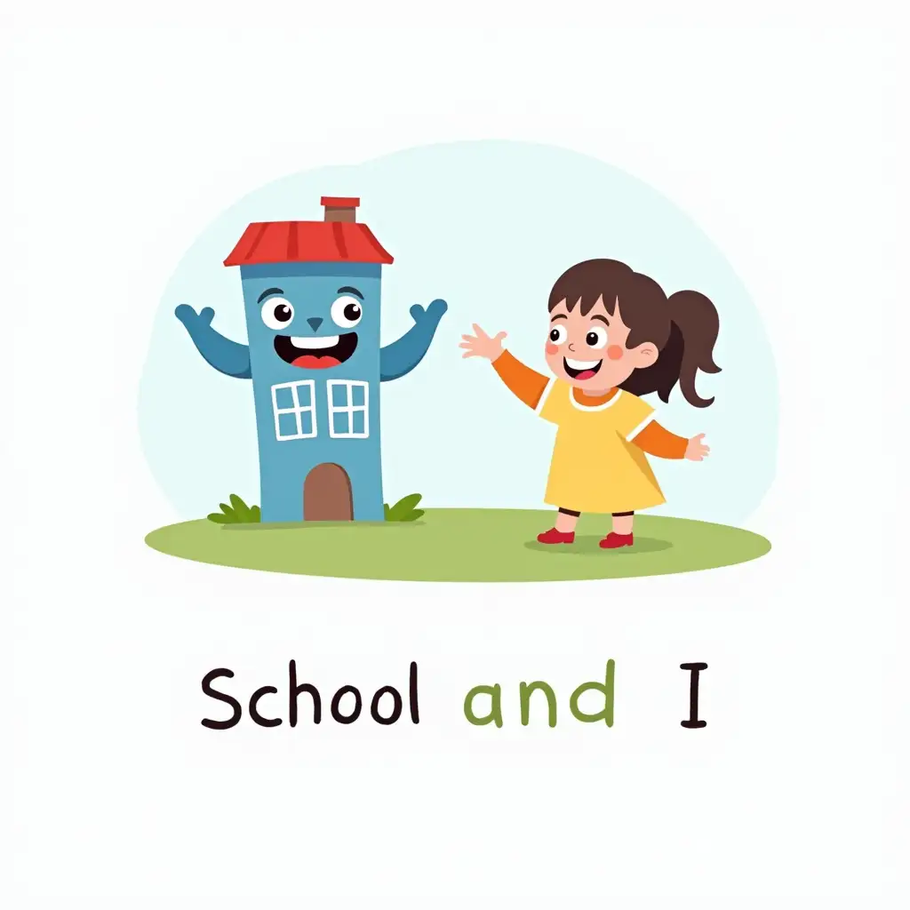 Friendly-Cartoon-Logo-of-School-Building-and-Person-Shaking-Hands