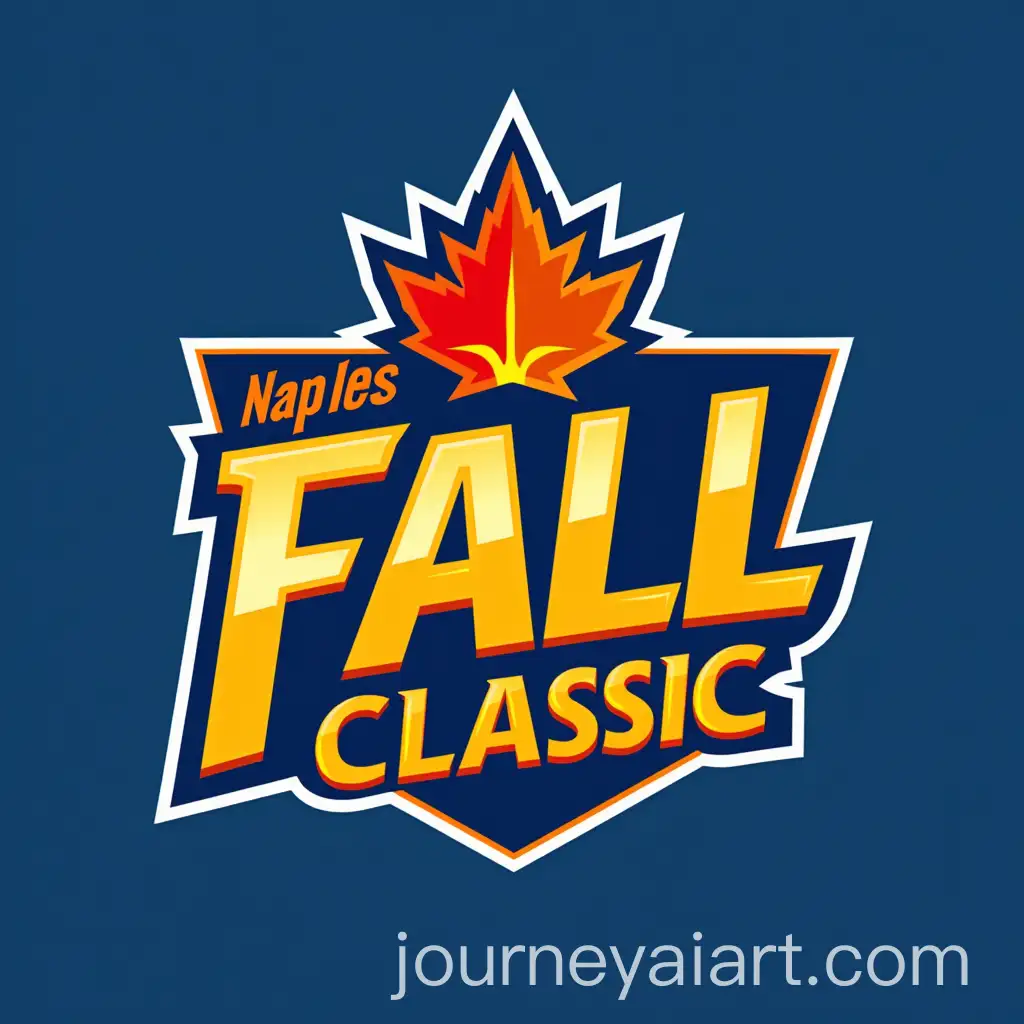 Esports-Logo-Featuring-Maple-Leaf-and-Naples-Fall-Classic-Text-in-Bold-OrangeYellowBlue-Colors