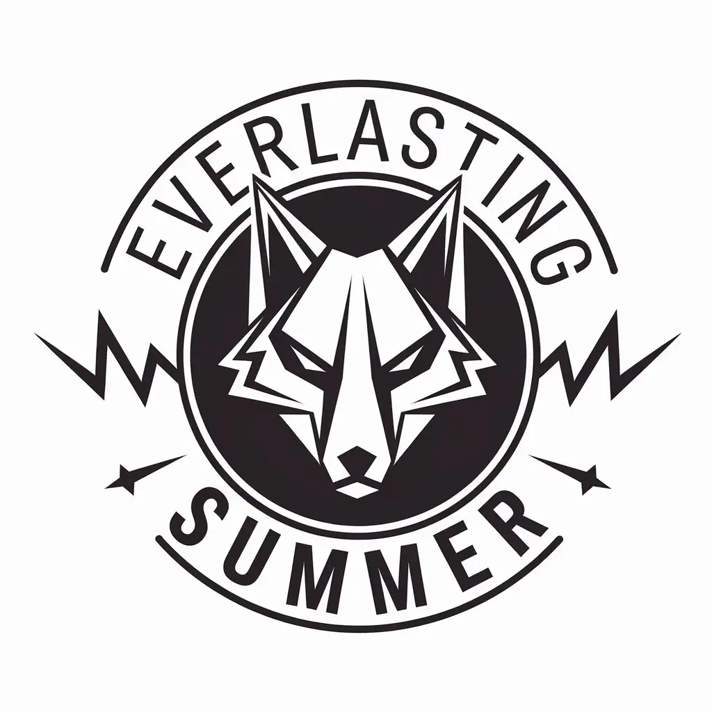 a vector logo design,with the text "Everlasting Summer", main symbol:electric fox,Moderate,be used in Technology industry,clear background