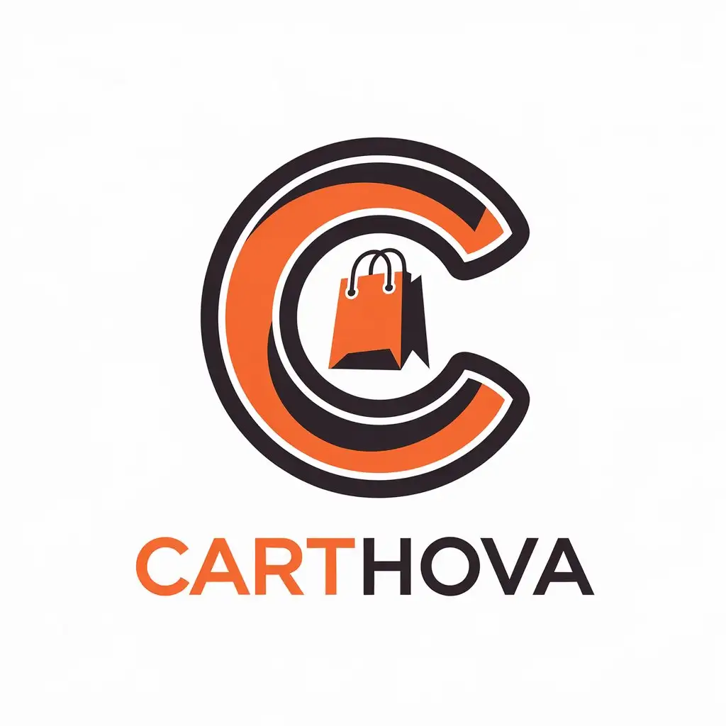 LOGO Design for Carthova Modern Clean Ecommerce Platform with Trustworthy Orange and Black or Green and White Theme