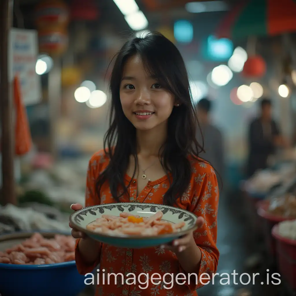 Ethereal-Malay-Girl-in-a-Lively-Asian-Fish-Market